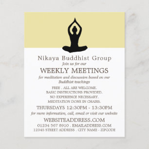 Meditation Pose, Buddhist Group Advertising Flyer