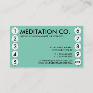 meditation punch card