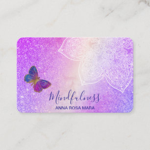 *~* Meditation Reiki Yoga . Butterfly Mandala Business Card