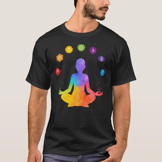 Meditation Seven Chakras Magical Spiritual Gift T-Shirt (Front)