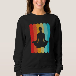 Meditation Silhouette Retro Vintage Lines 70s 80s Sweatshirt
