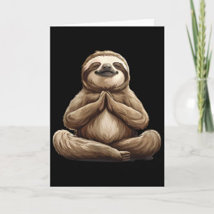 Meditation Sloth Buddhist Spiritual Yoga Zen Buddh Card