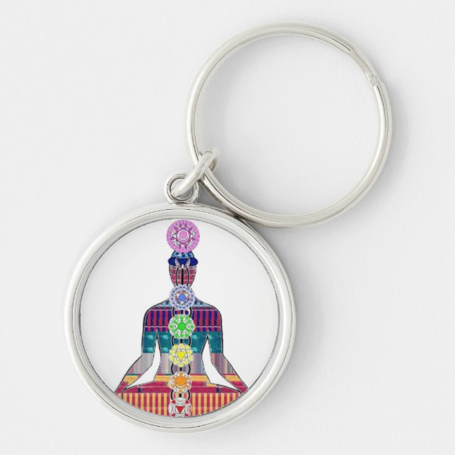 Meditation Spiritual Healing CHAKRA Yoga Key Ring (Front)