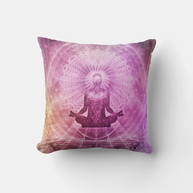 Meditation Spiritual "New Age" Throw Pillow (Front)