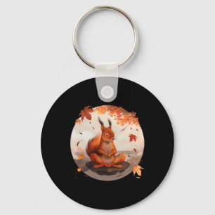 Meditation Squirrel Animal Art Spirituality Yoga B Key Ring