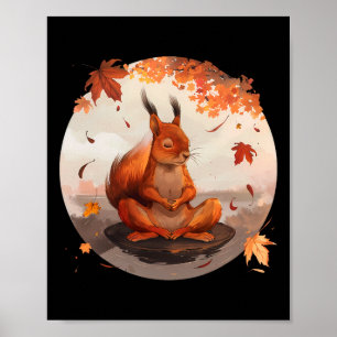 Meditation Squirrel Animal Art Spirituality Yoga B Poster