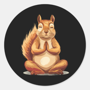 Meditation Squirrel Spirituality Yoga Buddhist Ani Classic Round Sticker