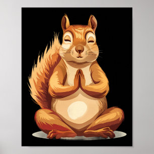 Meditation Squirrel Spirituality Yoga Buddhist Ani Poster