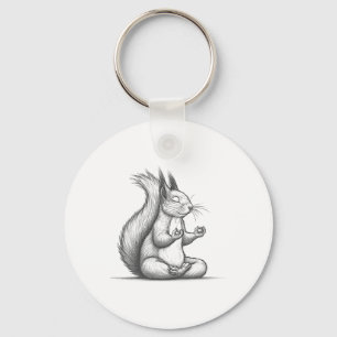 Meditation Squirrel Spirituality Yoga Buddhist Zen Key Ring