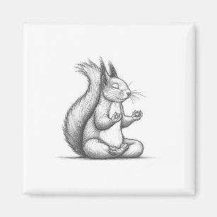 Meditation Squirrel Spirituality Yoga Buddhist Zen Magnet