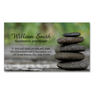 Meditation Stacked Rocks Magnetic Business Card