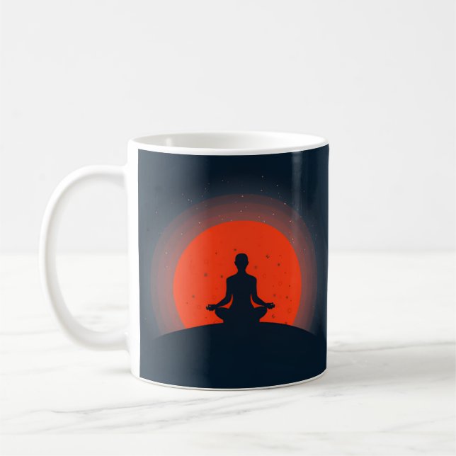 Meditation Sunset Yoga Coffee Mug (Left)