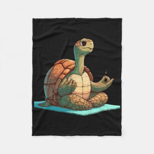Meditation Tortoise Turtle Yoga Pose Relaxing Anim Fleece Blanket