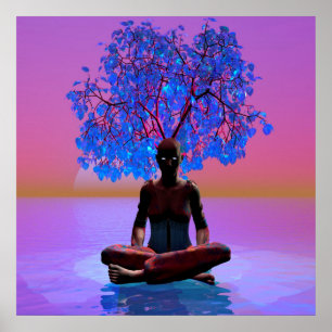 Meditation Tree Poster
