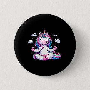 Meditation Unicorn Yoga Pose Relaxing Animal 6 Cm Round Badge
