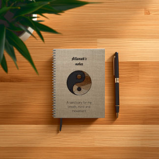 Meditation Wellness Bamboo Yin Yang Symbol Journal