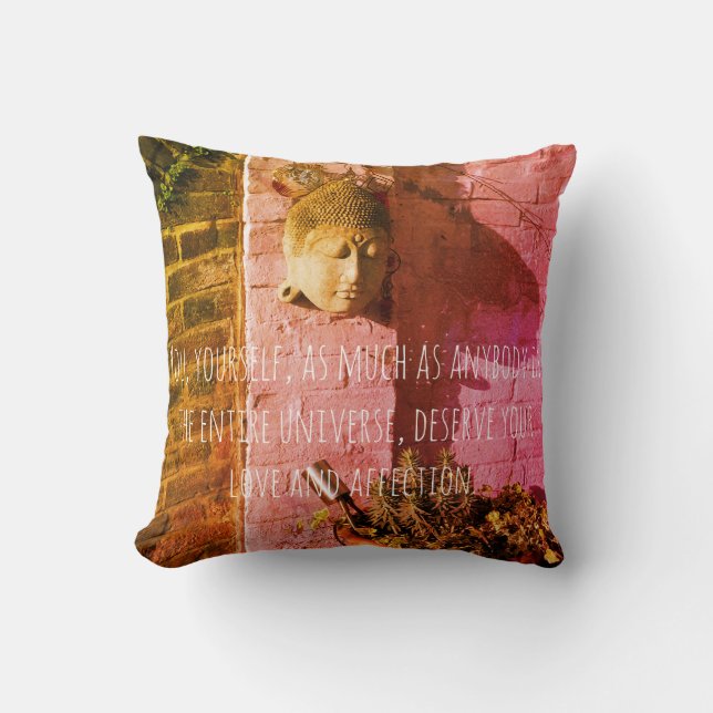 Meditation with Buddha's words Cushion (Front)