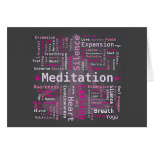 Meditation Word Cloud Pink Colours Black Backgroun