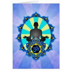 Meditation Yoga Aum, blue and yellow