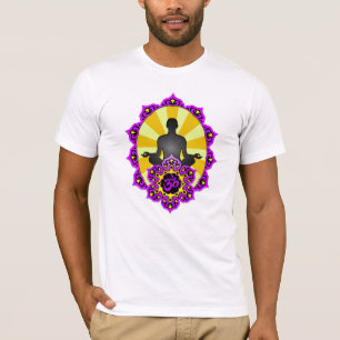 Meditation Yoga Aum, purple and yellow T-Shirt