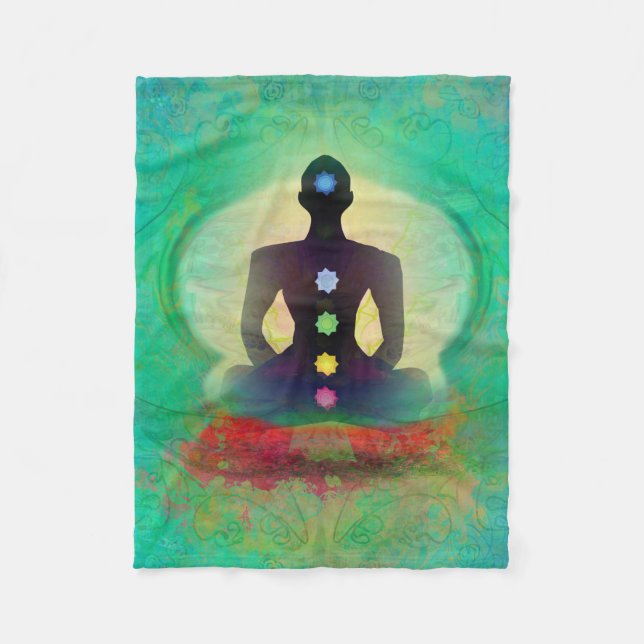 Meditation Yoga Fleece Blanket (Front)