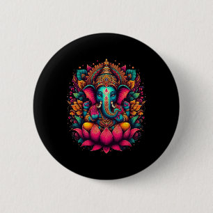 Meditation Yoga Ganesh Hindu God Namaste Tees Gane 6 Cm Round Badge