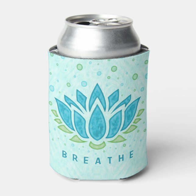 Meditation Yoga Lotus Flower Zen | Text Template Can Cooler (Can Front)