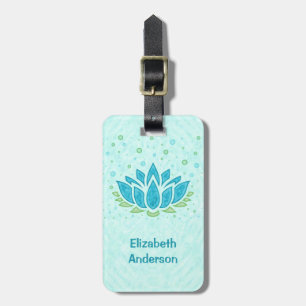 Meditation Yoga Lotus Flower Zen Text Template Luggage Tag