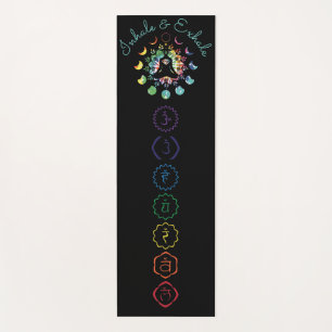 Meditation Yoga mat with coloured Chakra symbols