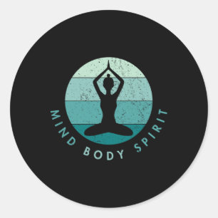 Meditation Yoga - Mind Body Soul - Cool Blue Classic Round Sticker