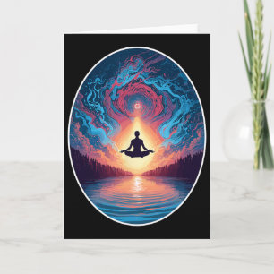 Meditation Yoga Pose Wellness Zen Calm Peace Menta Card