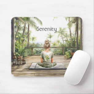 Meditation Yoga Serenity Female Mouse Pad