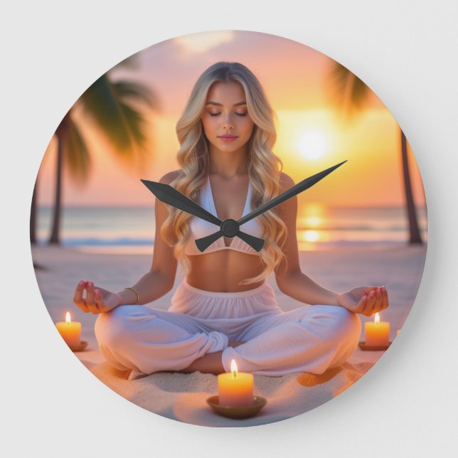 MEDITATION - YOGA - WELLNESS - CARPE DIEM LARGE CLOCK (Front)