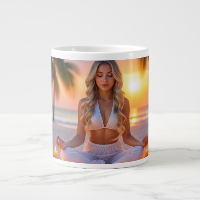 MEDITATION - YOGA - WELLNESS - CARPE DIEM LARGE COFFEE MUG (Front)