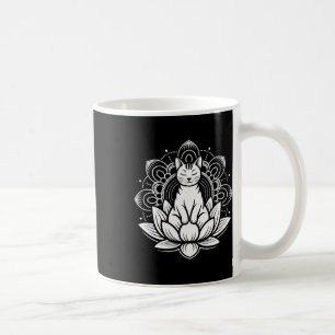 Meditative Cat Lotus Flower Yoga Spirituality Tee Coffee Mug