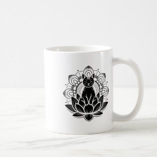 Meditative Cat Lotus Flower Yoga Spirituality Tee Coffee Mug