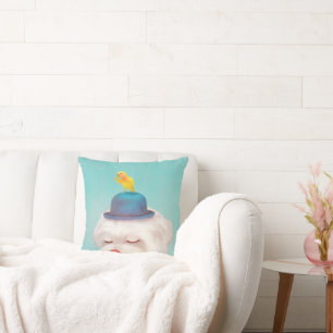 Meditative Clown Dog Portrait Cushion