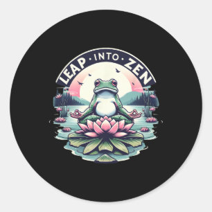 Meditative Frog Lotus Pose Yoga Zen Peaceful Mind Classic Round Sticker