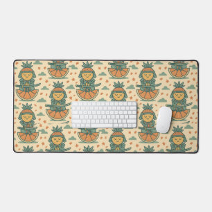 Meditative Fruit Warrior Japanese Desk Mat