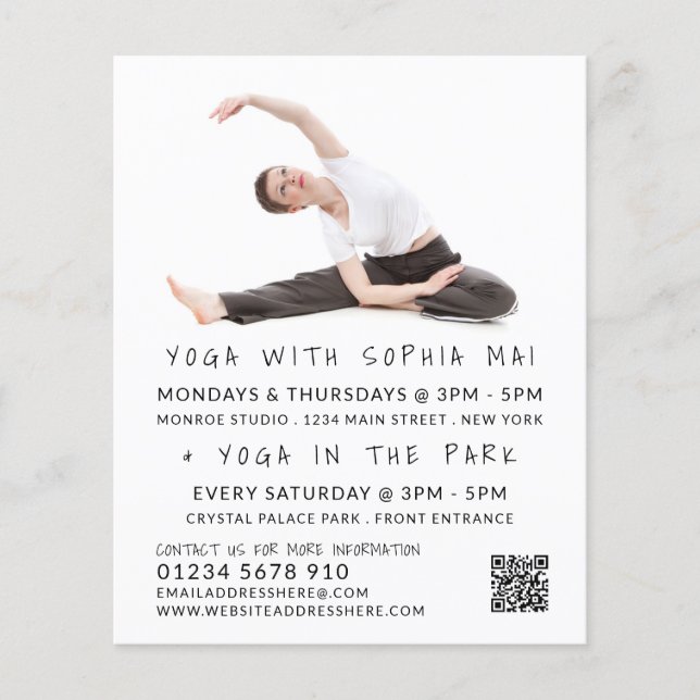 Meditative Posture Portrait Yoga Class Advertising Flyer (Front)