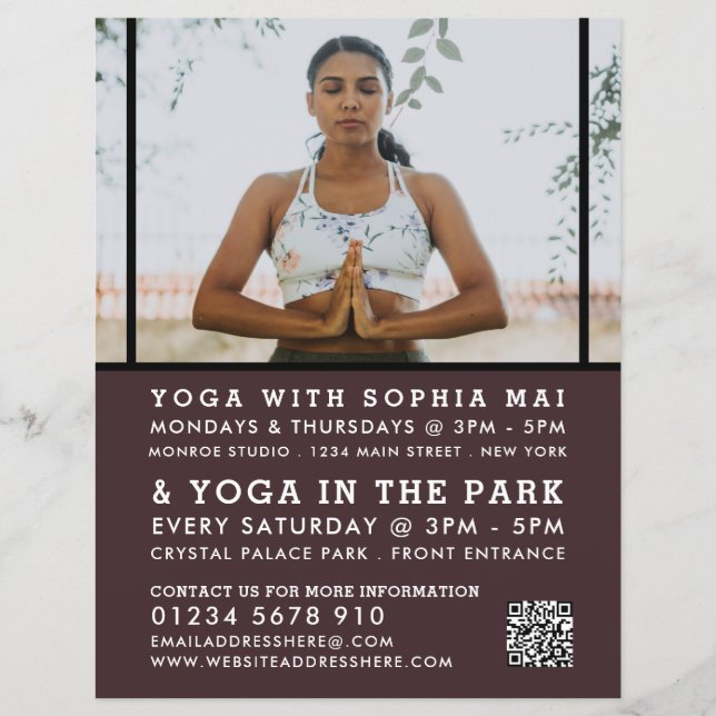 Meditative Posture, Yoga Class Advertising Flyer (Front)