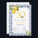 Mediterranean 30th Any Age Lemon Birthday  Invitation<br><div class="desc">🍋🎉 Introducing our Mediterranean Lemon Birthday Invitation! 🎉🍋 Celebrate your birthday in zestful style with our enchanting invitation, infused with the sunny spirit of the Mediterranean! Picture this: a vibrant burst of lemony freshness, reminiscent of sun-drenched orchards and azure skies, setting the perfect tone for a joyous celebration. Our invitation...</div>