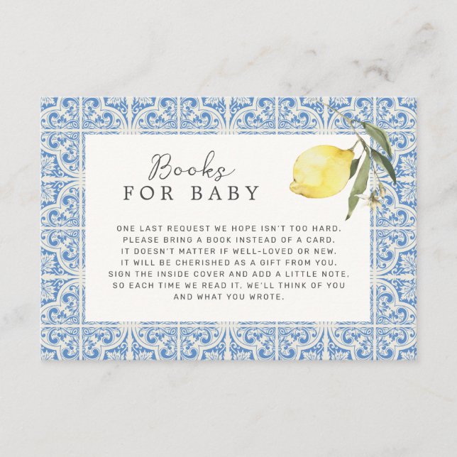 Mediterranean Amalfi Coast Books For Baby Enclosure Card (Front)