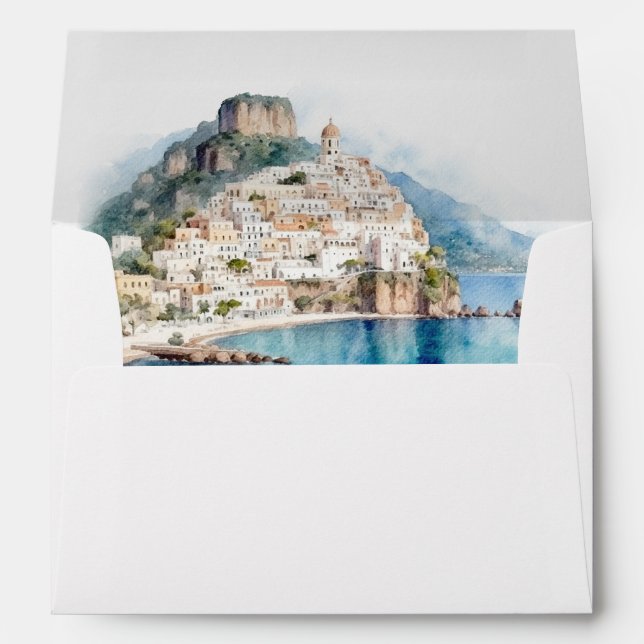 Mediterranean Amalfi Coast Italian Wedding  Envelope (Back (Bottom))