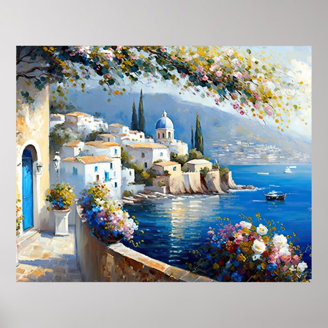 Mediterranean Amalfi Coast Poster (Front)