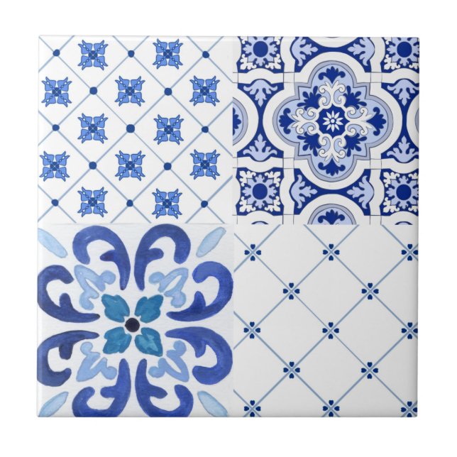 Mediterranean,Amalfi style,simple squares       Ceramic Tile (Front)