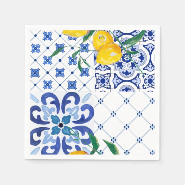Mediterranean,Amalfi style,simple squares         Napkin (Front)