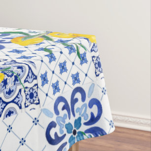 Mediterranean,Amalfi style,simple squares Tablecloth