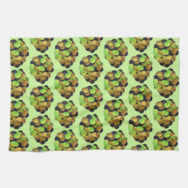 Mediterranean Black Green Mixed Olives Greek Food Tea Towel (Horizontal)