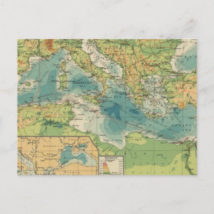 Mediterranean, Black Sea cables, wireless stations Postcard